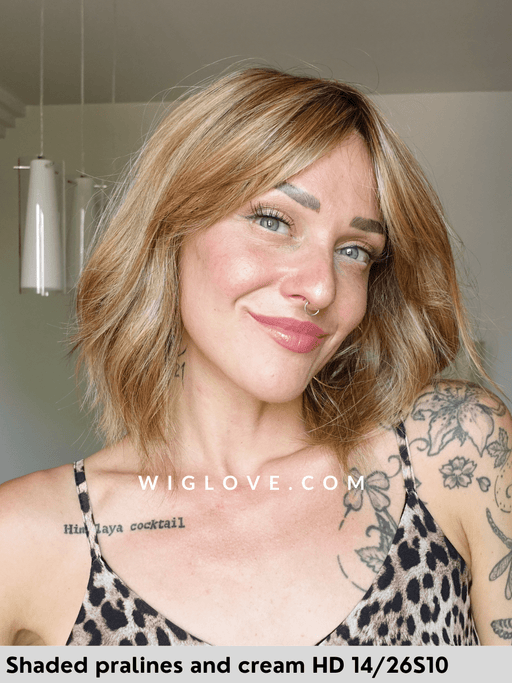 hollie parrucca alle spalle mossa con frangetta in fibra termoresistente 100% fatta a mano jon renau  attaccatura naturale riga libera