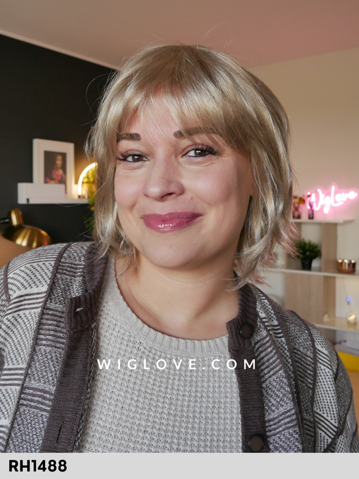 hunter estetica designs parrucca fatta a macchina sintetica tradizionale frangetta piega leggermente mossa taglia M pure stretch cap 