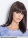 parrucca caschetto castano con frangia liscia e termoresistente. Jacky di Ellen Wille colore dark chocolate rooted 4.33. Syntehtic wig bangs