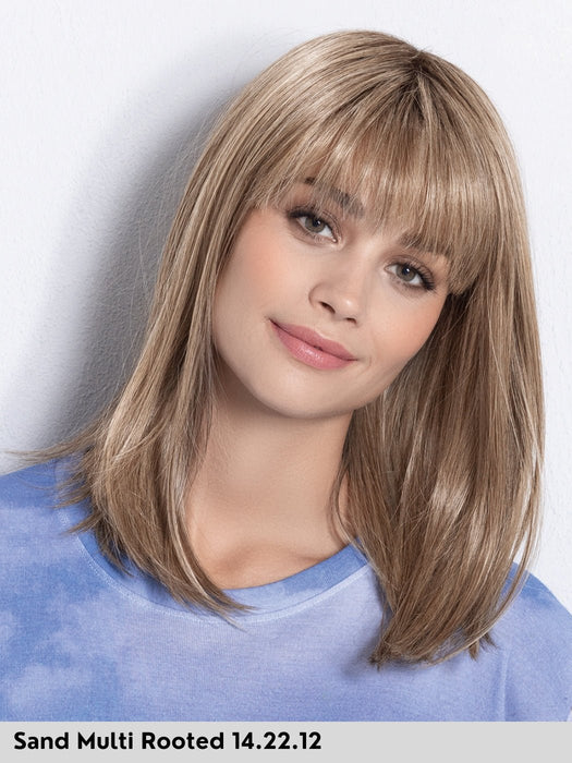 parrucca caschetto biondo sabbia con frangia liscia e termoresistente. Jacky di Ellen Wille colore Sand Multi Rooted 14.22.12. Syntehtic wig bangs