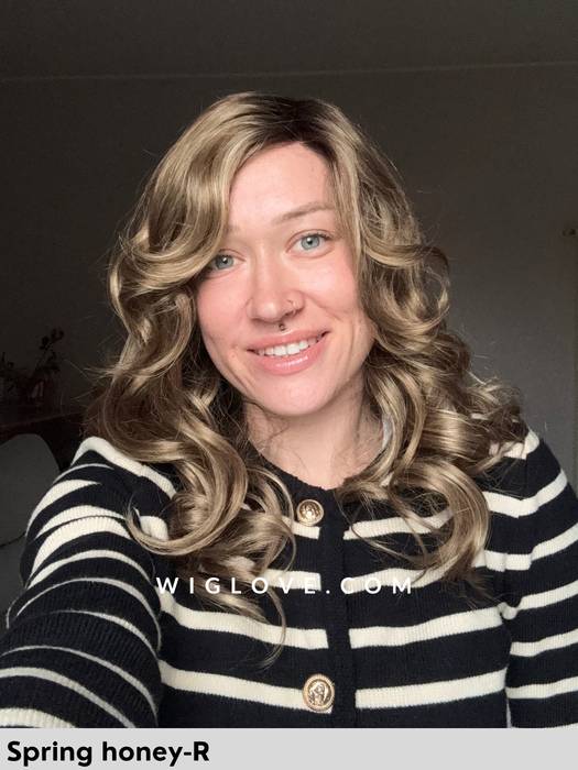 jaden parrucca lunga scalata mossa in fibra sintetica tradizionale noriko lacefront riga sinistra monofilamento attaccatura naturale