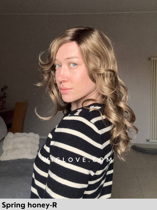 jaden parrucca lunga scalata mossa in fibra sintetica tradizionale noriko lacefront riga sinistra monofilamento attaccatura naturale