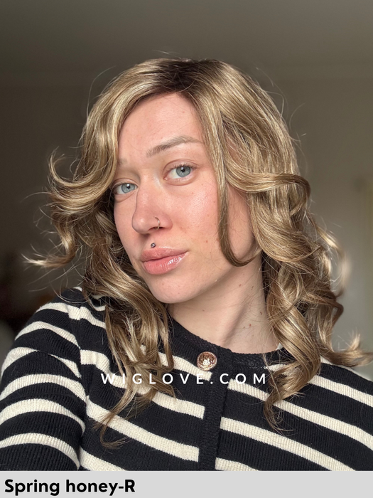 jaden parrucca lunga scalata mossa in fibra sintetica tradizionale noriko lacefront riga sinistra monofilamento attaccatura naturale