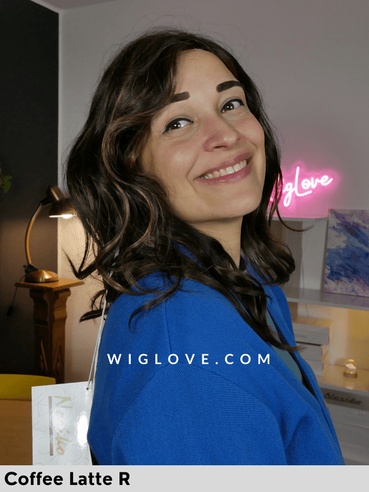 jaden noriko coffee latte r parrucca sintetica lunga e scalata piega mossa lacefront attaccatura naturale riga sinistra