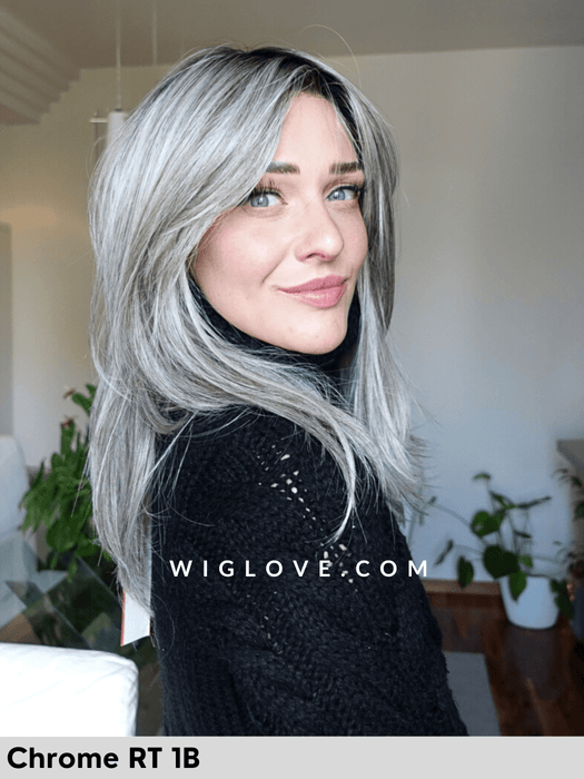 james estetica designs parrucca lunga scalata liscia in fibra sintetica termoresistente attaccatura naturale riga libera lacefront monofilamento 