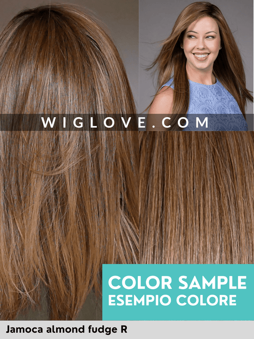 SIMONE - 100% fatta a mano, attaccatura estesa, antiscivolo - Wig Love - Parrucca SinteticaJamoca Almond Fudge - R