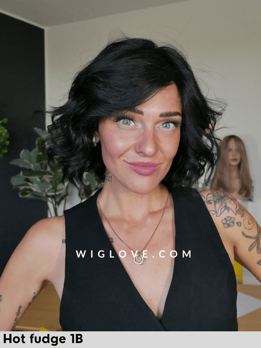 january jon renau riga libera attaccatura natuale retro aperto caschetto mosso sintetico wavy hair beach waves finbra sintetica parrucche al mento