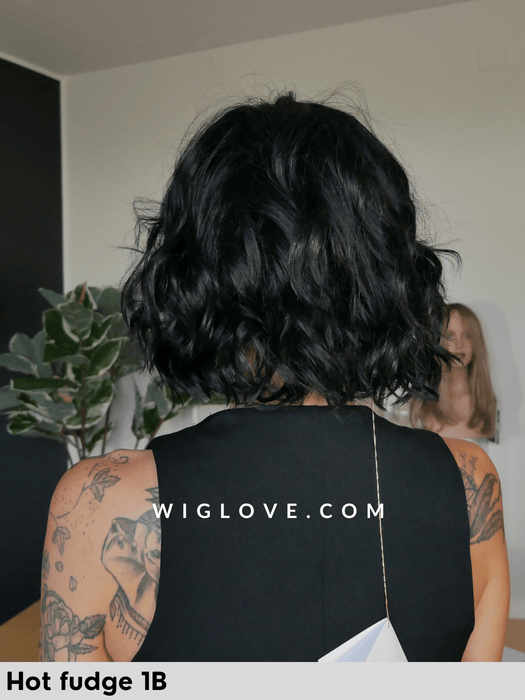 january jon renau riga libera attaccatura natuale retro aperto caschetto mosso sintetico wavy hair beach waves finbra sintetica parrucche al mento