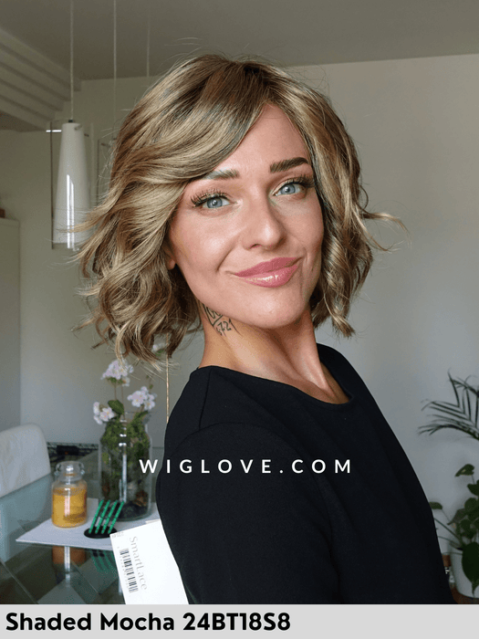 january jon renau riga libera attaccatura natuale retro aperto caschetto mosso sintetico wavy hair beach waves finbra sintetica parrucche al mento