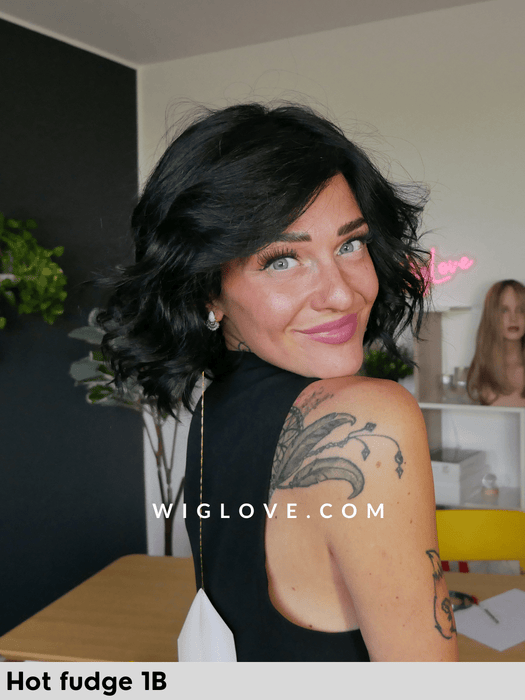 january jon renau riga libera attaccatura natuale retro aperto caschetto mosso sintetico wavy hair beach waves finbra sintetica parrucche al mento