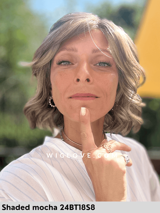 january jon renau riga libera attaccatura natuale retro aperto caschetto mosso sintetico wavy hair beach waves finbra sintetica parrucche al mento