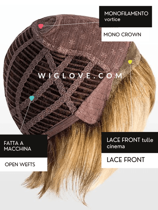 JAVA - attaccatura naturale, monofilamento al vortice - Wig Love - Parrucca SinteticaTobacco Rooted