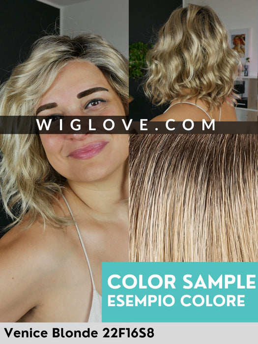 Venice Blonde 22f16s8 jon renau Light Ash Blonde & Light Natural Blonde Blend, shaded with Medium Brown