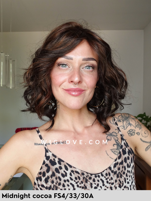 julianne jon renau parrucca sintetica mossa alle spalle fatta a mano monofilamento lacefront retro chiuso