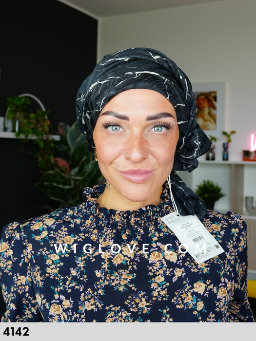 turbante house of christine juvela 3042  dispositivo medico CE autunno-inverno chemioterapia alopecia set con fascia bande lunghe