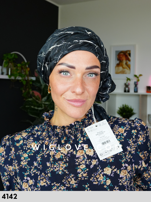 turbante house of christine juvela 3042  dispositivo medico CE autunno-inverno chemioterapia alopecia set con fascia bande lunghe