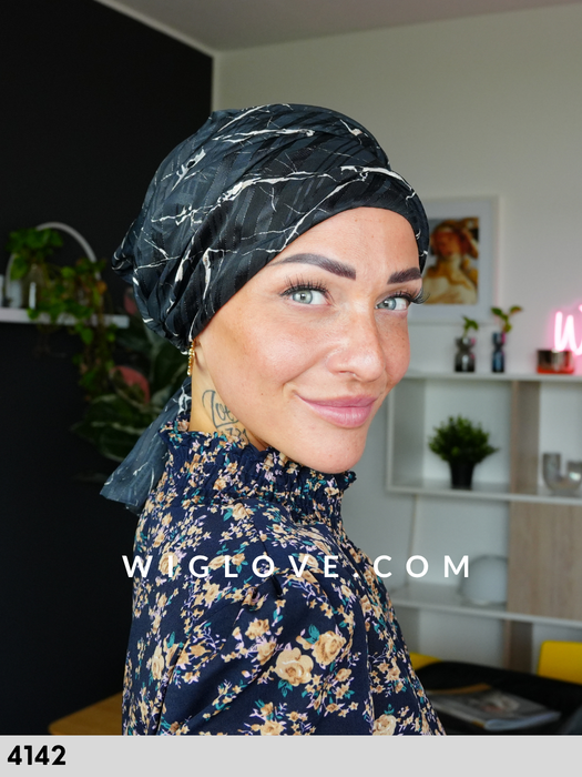 turbante house of christine juvela 3042  dispositivo medico CE autunno-inverno chemioterapia alopecia set con fascia bande lunghe
