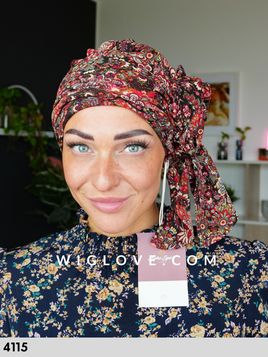 turbante house of christine juvela 3042  dispositivo medico CE autunno-inverno chemioterapia alopecia set con fascia bande lunghe