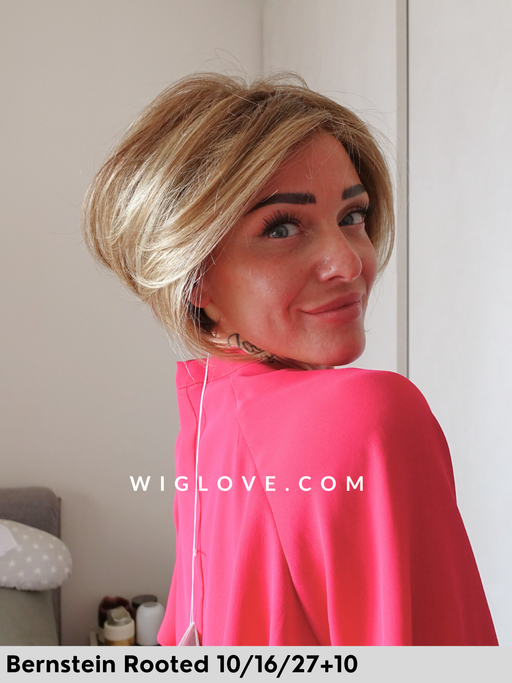 kate soft gisela mayer parrucca carrè sintetico piega liscia lacefront riga libera monofilamento taglia M