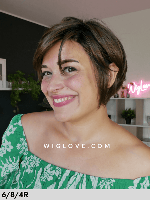 LAVENDER - attaccatura naturale, riga sinistra - Wig Love - Parrucca Sintetica6/8/4R