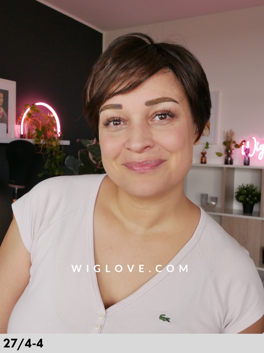 leilah mono small gisela mayer parrucca corta fatta a mano poliuretano fibra sintetica lacefront monofilamento taglio corto pixie 