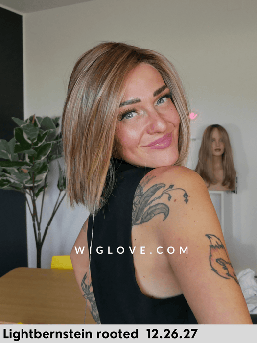 lia ellen wille parrucca caschetto liscio in fibra termoresistente con attaccatura naturale lacefront riga sinistra monofilamento laterale