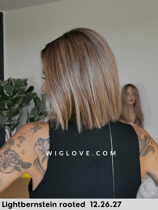 lia ellen wille parrucca caschetto liscio in fibra termoresistente con attaccatura naturale lacefront riga sinistra monofilamento laterale