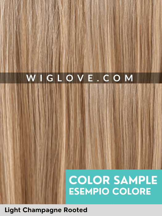 SYMPATHY HH REMY SPECIAL - Capelli Naturali Remy - 100% fatta a mano, doppio monofilamento, attaccatura naturale, poliuretano - Wig Love - Parrucca Capelli VeriHoney Blond Rooted