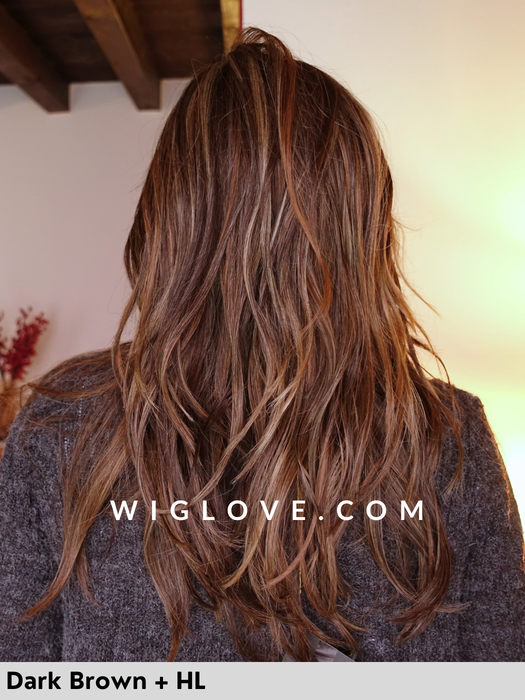 lisbon belle tress parrucca lunga mossa sintetica piastrabile taglia M lace front riga sinistra 