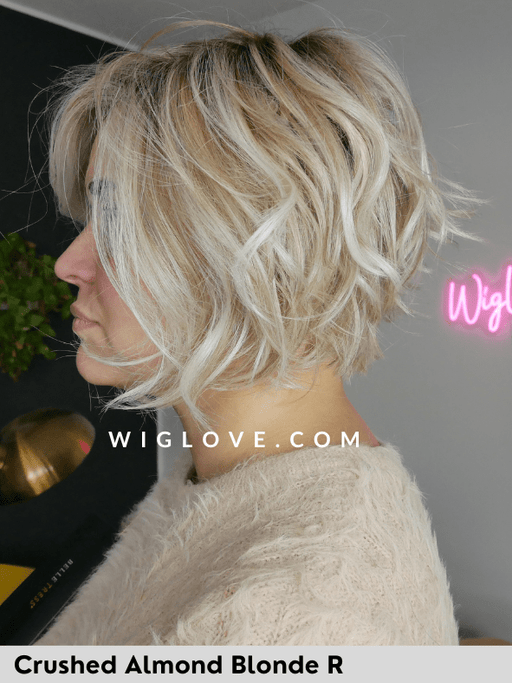 LOS ANGELES - riga sinistra, attaccatura naturale - Wig Love - Parrucca SinteticaCrushed Almond Blonde Rooted