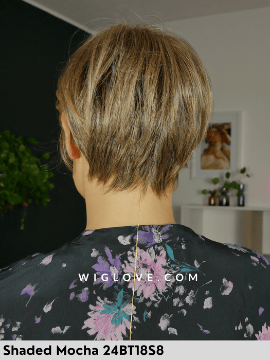 luna wig parrucca jon renau parrucca corta e sintetica lacefront shaded mocha 24BT18S8 pixie sintetico 
