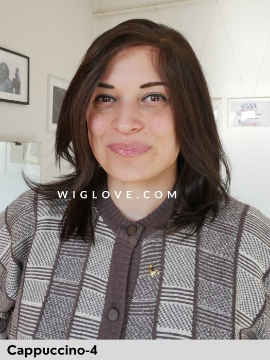 LUXERY LACE D REMY - Capelli Naturali Remy - 100% fatta a mano - Wig Love - Parrucca Capelli VeriCappuccino 4