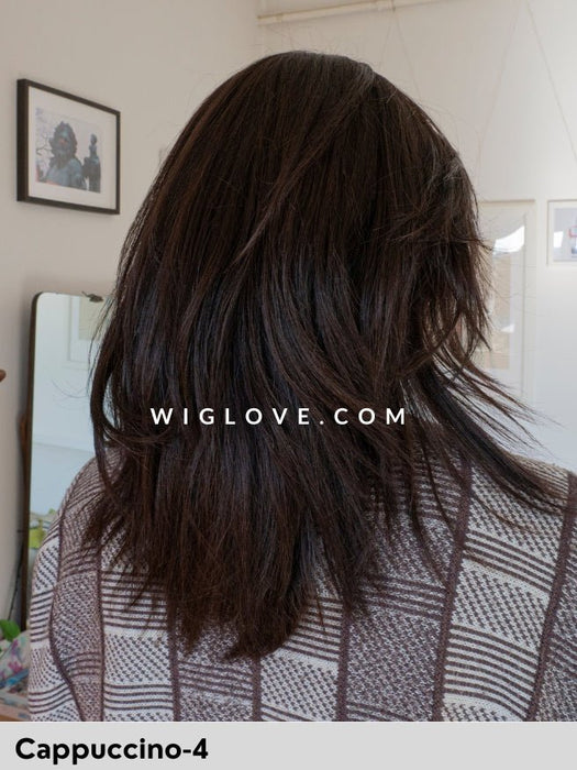 LUXERY LACE D REMY - Capelli Naturali Remy - 100% fatta a mano - Wig Love - Parrucca Capelli VeriCappuccino 4