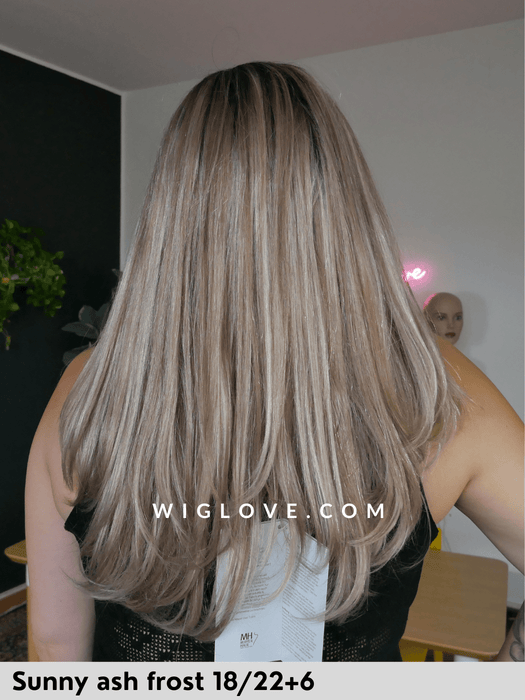 luxery lace e gisela mayer parrucca lunga capello naturale Remy 100% fatta a mano lacefront monofilamento riga libera retro chiuso poliuretano taglia M