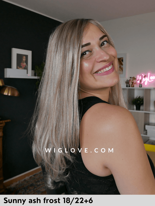 luxery lace e gisela mayer parrucca lunga capello naturale Remy 100% fatta a mano lacefront monofilamento riga libera retro chiuso poliuretano taglia M