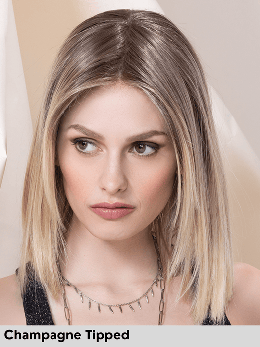 LUZZI MONO PART - riga centrale, attaccatura naturale - Wig Love - Parrucca SinteticaChampagne Tipped