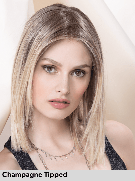 LUZZI MONO PART - riga centrale, attaccatura naturale - Wig Love - Parrucca SinteticaChampagne Tipped