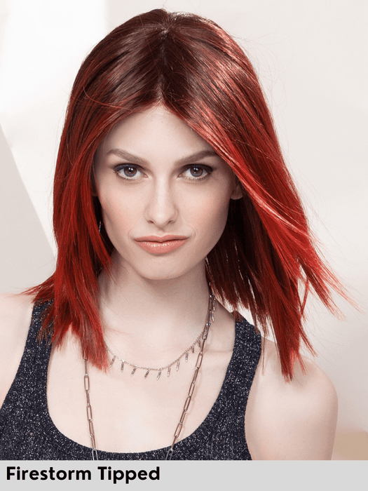 LUZZI MONO PART - riga centrale, attaccatura naturale - Wig Love - Parrucca SinteticaFirestorm Tipped