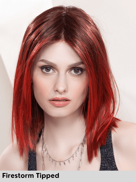 LUZZI MONO PART - riga centrale, attaccatura naturale - Wig Love - Parrucca SinteticaPlum Red Shaded