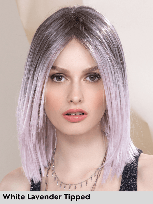 LUZZI MONO PART - riga centrale, attaccatura naturale - Wig Love - Parrucca SinteticaWhite Lavender Tipped