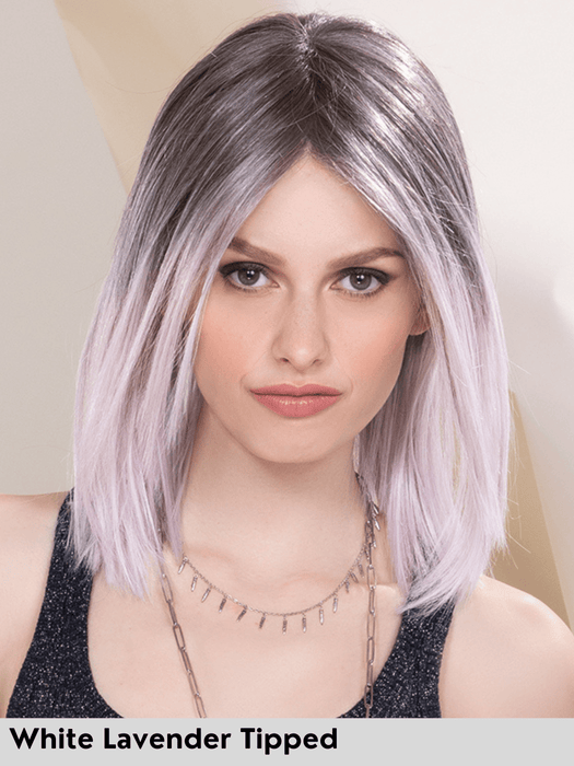 LUZZI MONO PART - riga centrale, attaccatura naturale - Wig Love - Parrucca SinteticaWhite Lavender Tipped