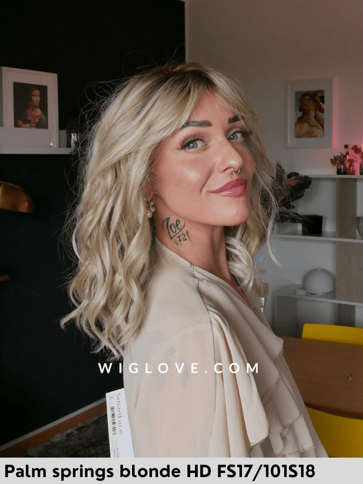 Parrucca mossa, fibra termoresistente, alle spalle, onde piastrabili maeve jon renau raspberry twist 6/33 lacefront riga centrale