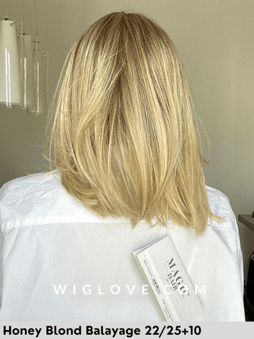 MAGIC ADVANCE - riga centrale, attaccatura naturale - Wig Love - Parrucca SinteticaHoney Blond Balayage 22/25+10