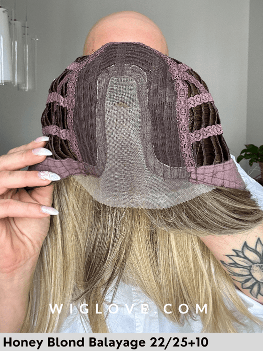 MAGIC ADVANCE - riga centrale, attaccatura naturale - Wig Love - Parrucca SinteticaHoney Blond Balayage 22/25+10