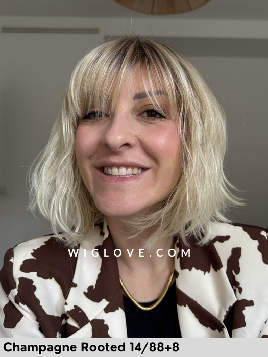 magic clou gisela mayer parrucca sintetica termoresistente alle spalle mossa con frangetta fatta a macchina monofilamento al vortice 