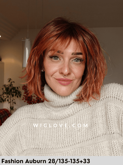 magic clou gisela mayer parrucca sintetica termoresistente alle spalle mossa con frangetta fatta a macchina monofilamento al vortice 