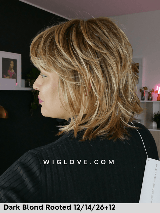 magic cuba gisela mayer parrucca sintetica piastrabile scalata shaggy cut con frangetta lacefront monofilamento al vortice magic collection