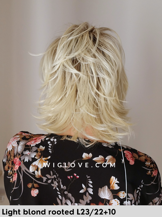 magic cuba gisela mayer parrucca sintetica piastrabile scalata shaggy cut con frangetta lacefront monofilamento al vortice magic collection