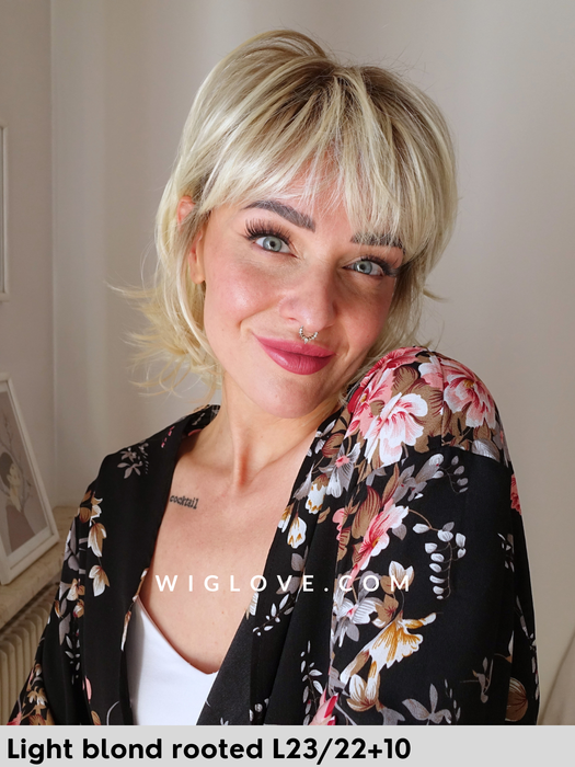 magic cuba gisela mayer parrucca sintetica piastrabile scalata shaggy cut con frangetta lacefront monofilamento al vortice magic collection