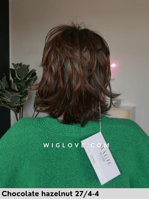 magic cuba gisela mayer parrucca sintetica piastrabile scalata shaggy cut con frangetta lacefront monofilamento al vortice magic collection